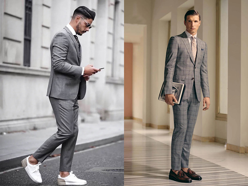 灰色條紋西裝、格紋西裝的男士們