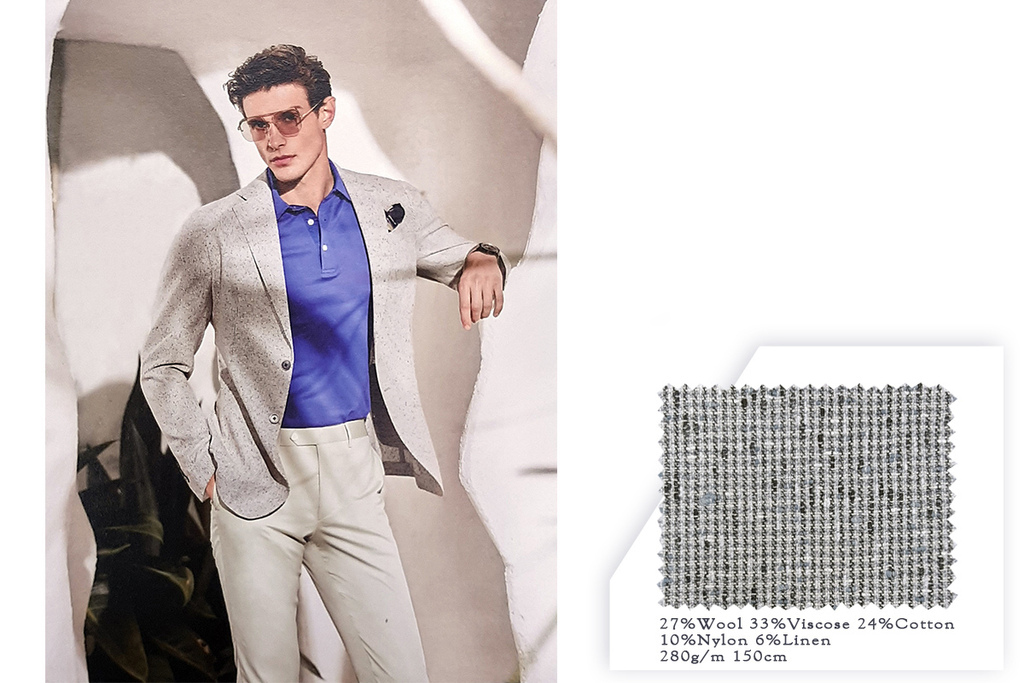 奶油白西裝外套及面料