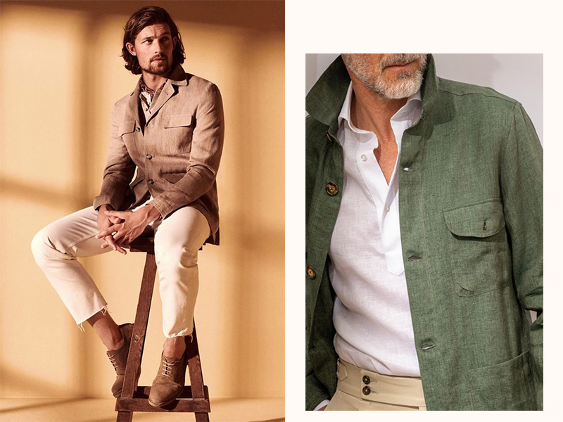 穿著休閒襯衫外套的男士