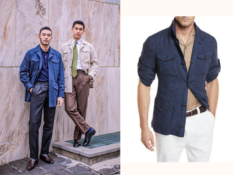 在春夏裡穿著亞麻面料的襯衫外套