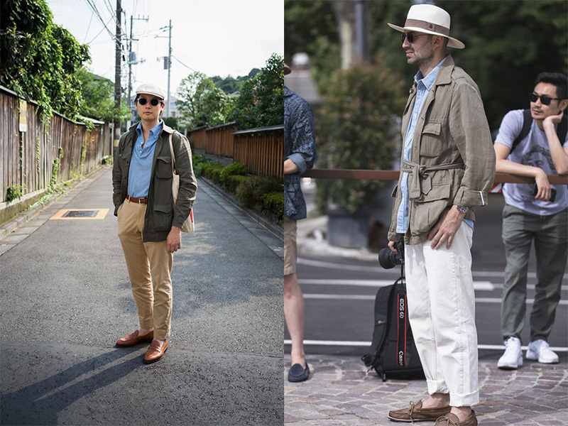 配戴帽子加上襯衫外套的型男穿搭