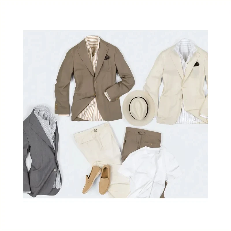 卡其色、米白色、灰色素面西裝穿搭
