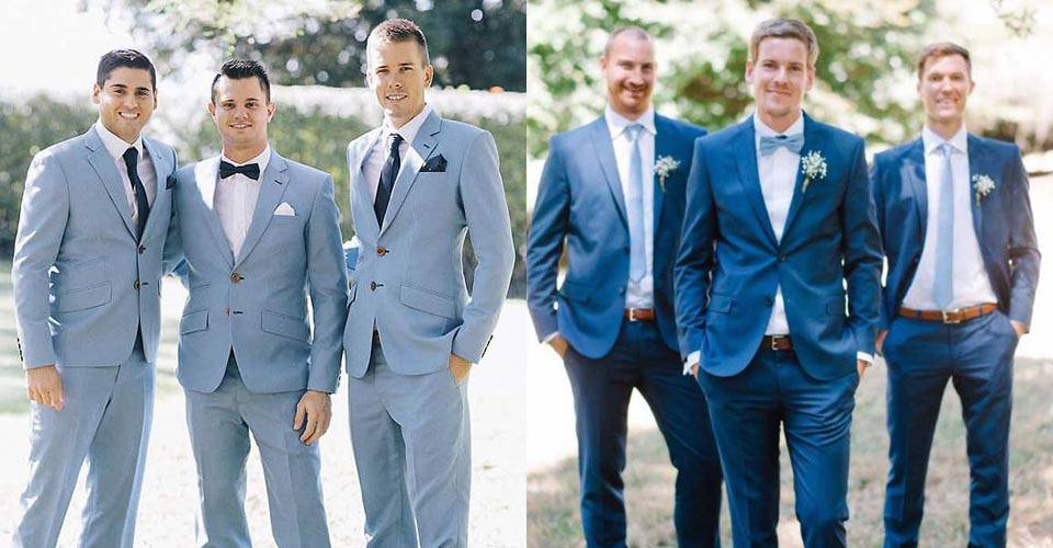 淺藍色西裝、海藍色西裝
