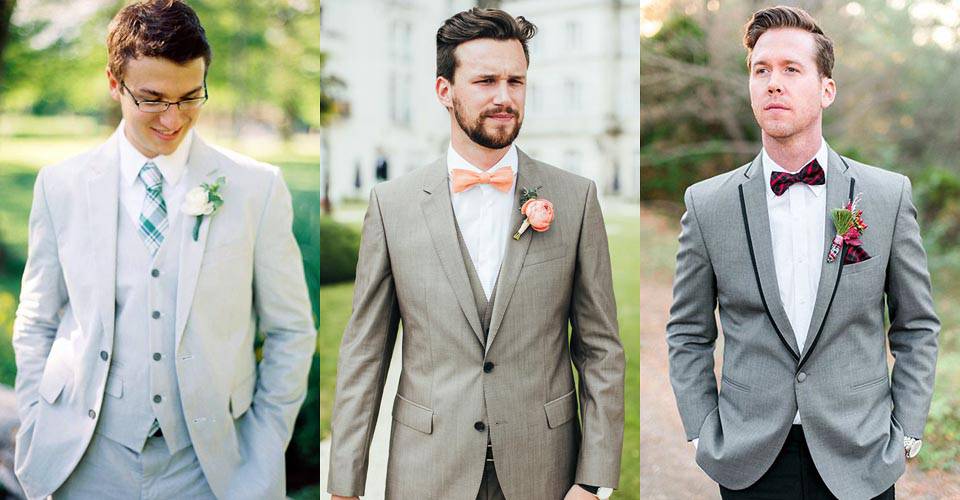 胸花搭配-淺色系西裝