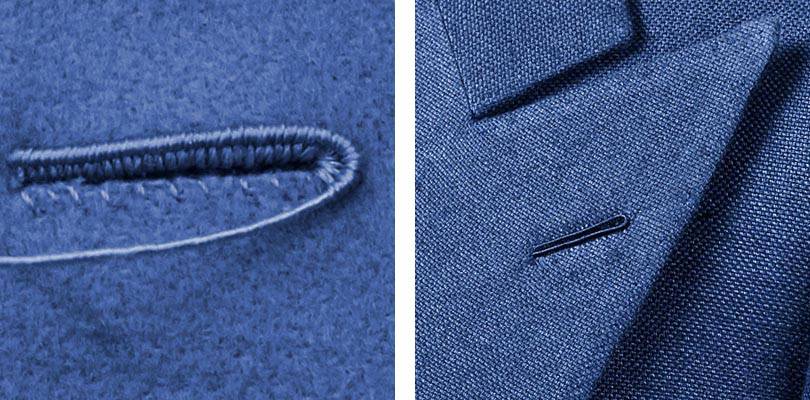 西裝領上手工扣眼-米蘭眼