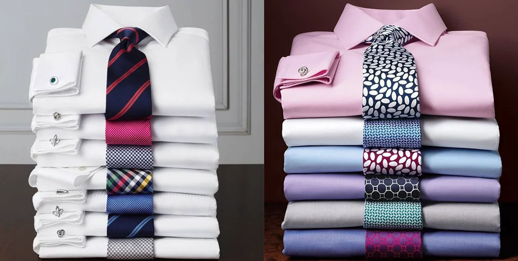 各式領帶搭配襯衫