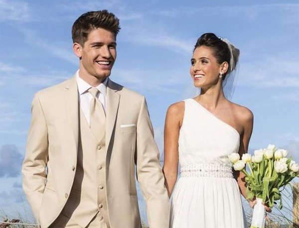 卡其色結婚西裝