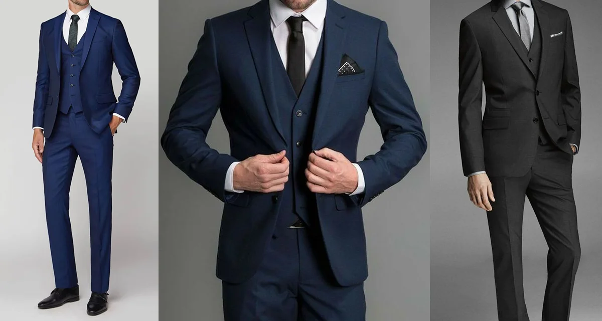 灰色及藍色西裝