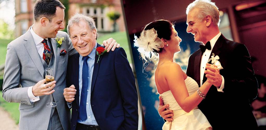 新郎與父親，新娘與父親
