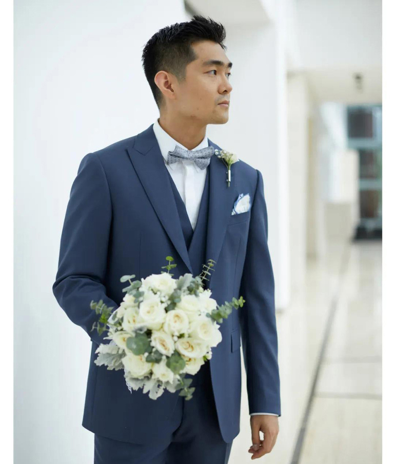 北歐藍三件式西服套裝