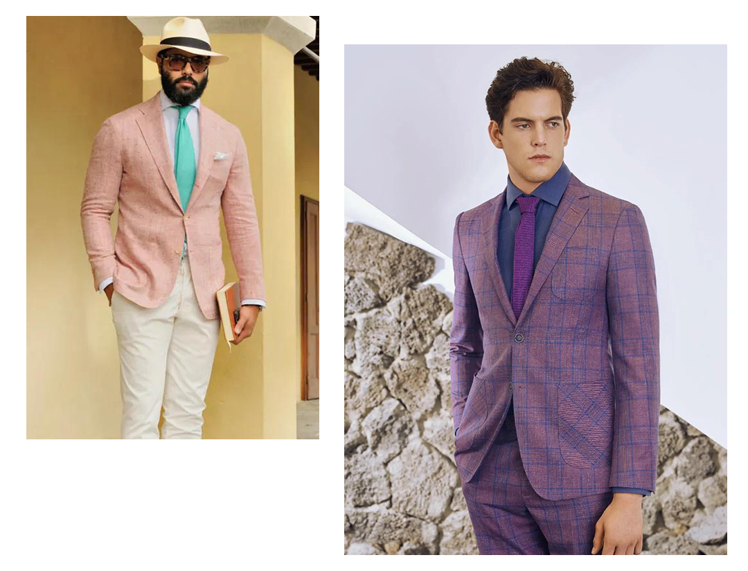 色彩繽紛搭配的西裝