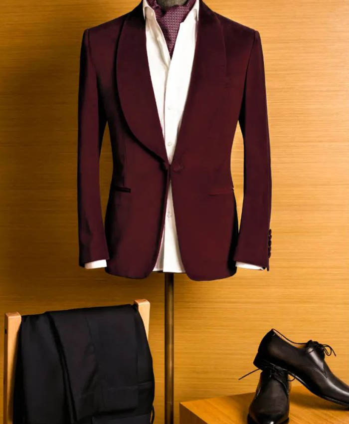 紅色絲絨新郎禮服