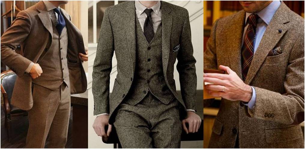 粗花呢成套西裝