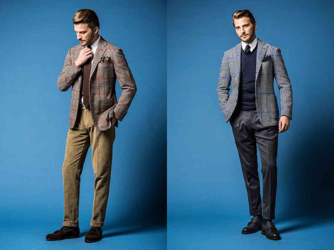 粗花呢格紋西裝外套