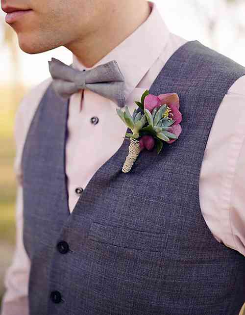 灰藍色西裝背心