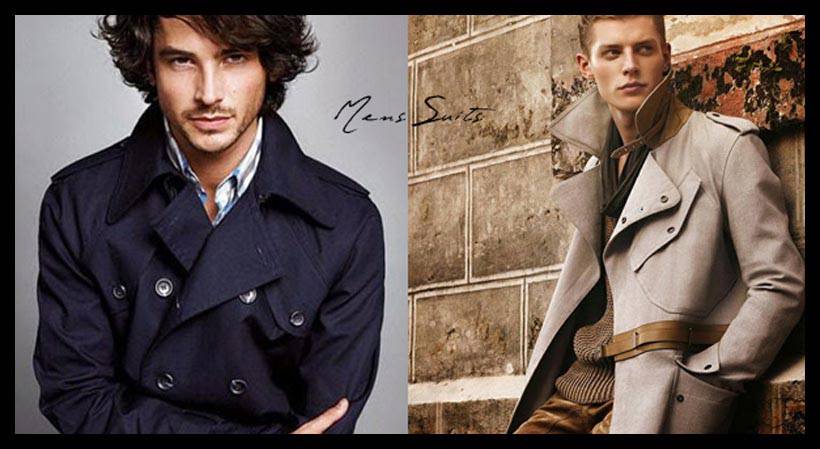 深藍色大衣及淺色風衣的男士