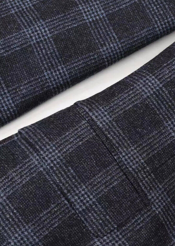 黑色系格紋西裝細部特寫