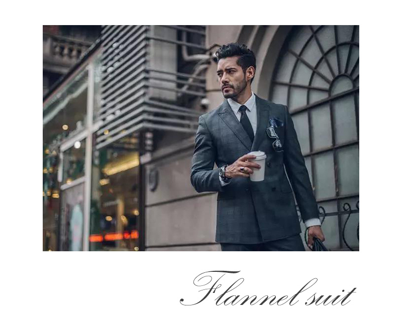 灰色法蘭絨西服