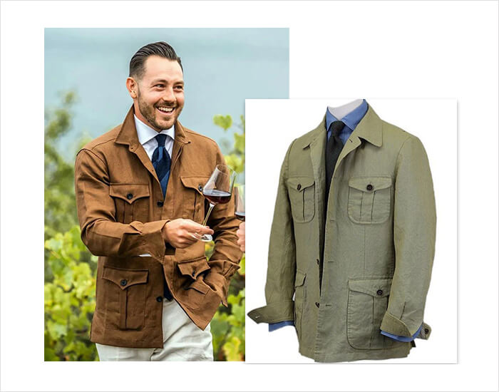 有咖啡色跟軍綠色的工裝風格襯衫夾克外套