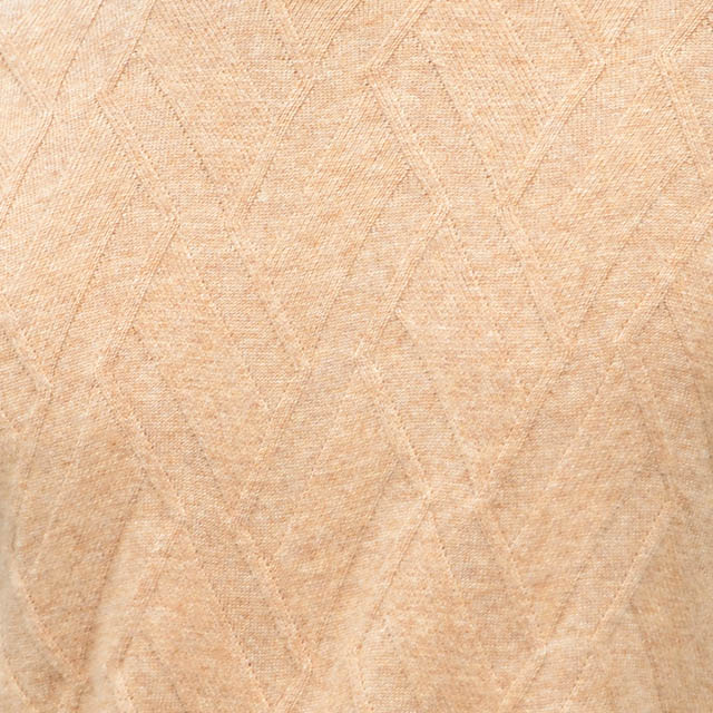 半高領cashmere面料-土黃菱形