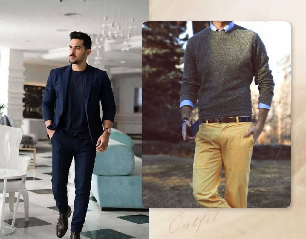 圓領羊絨衫示範穿搭照