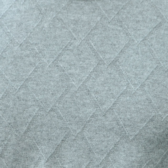 圓領cashmere面料-灰色菱形紋