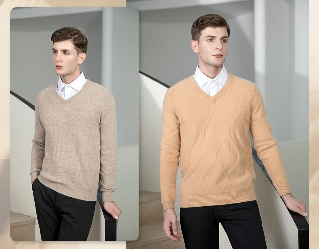 V領羊絨衫穿搭照