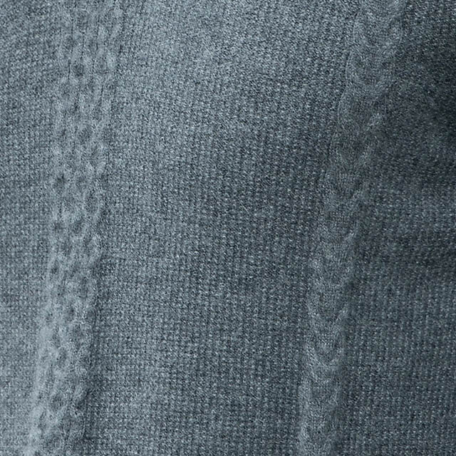V領cashmere面料-灰色麻花紋