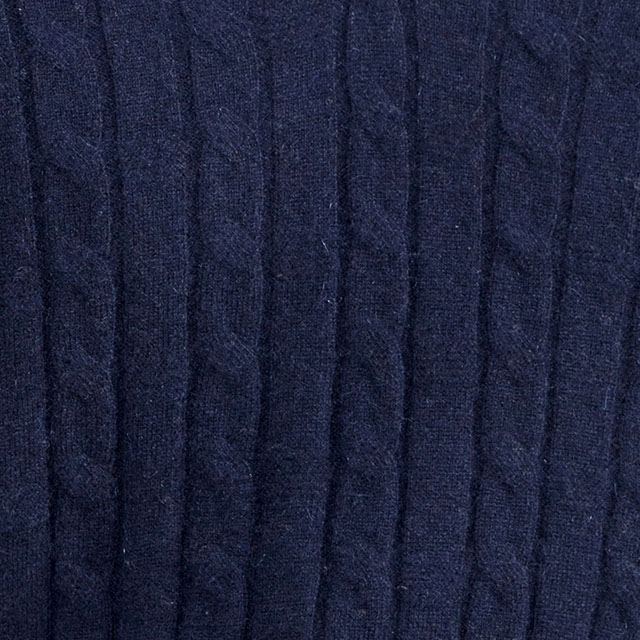 羊絨衫面料-深藍麻花紋