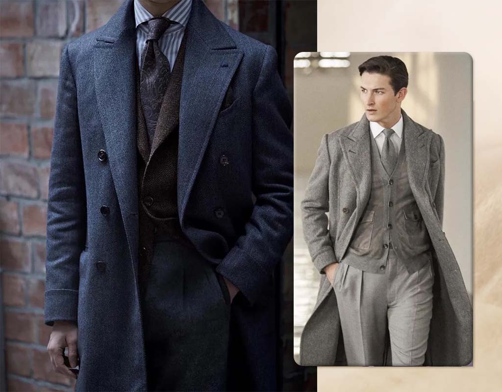 Polo Coat藍色與灰色