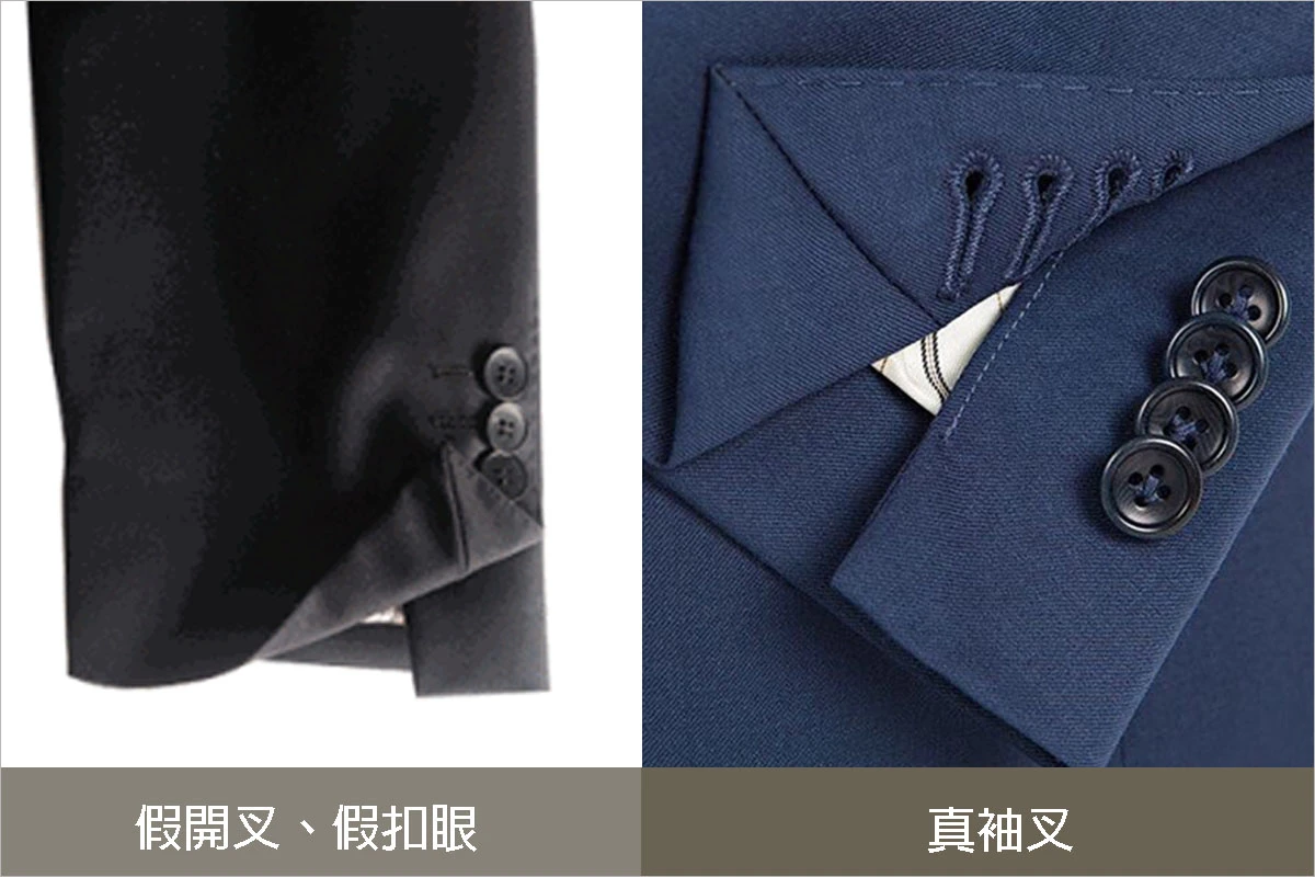 左圖為假袖叉、右圖片真袖叉