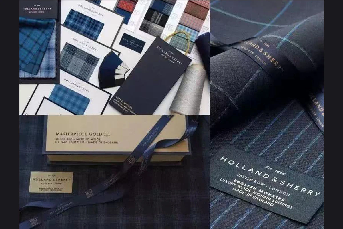 不同色系的西裝布料