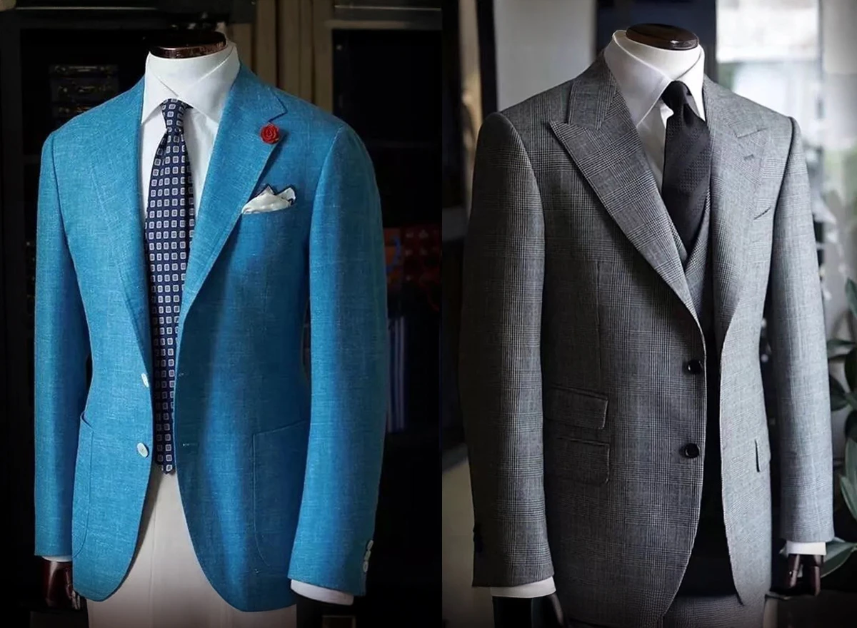 藍色及灰色西裝