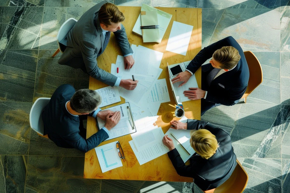 商務人士穿著西裝會議中