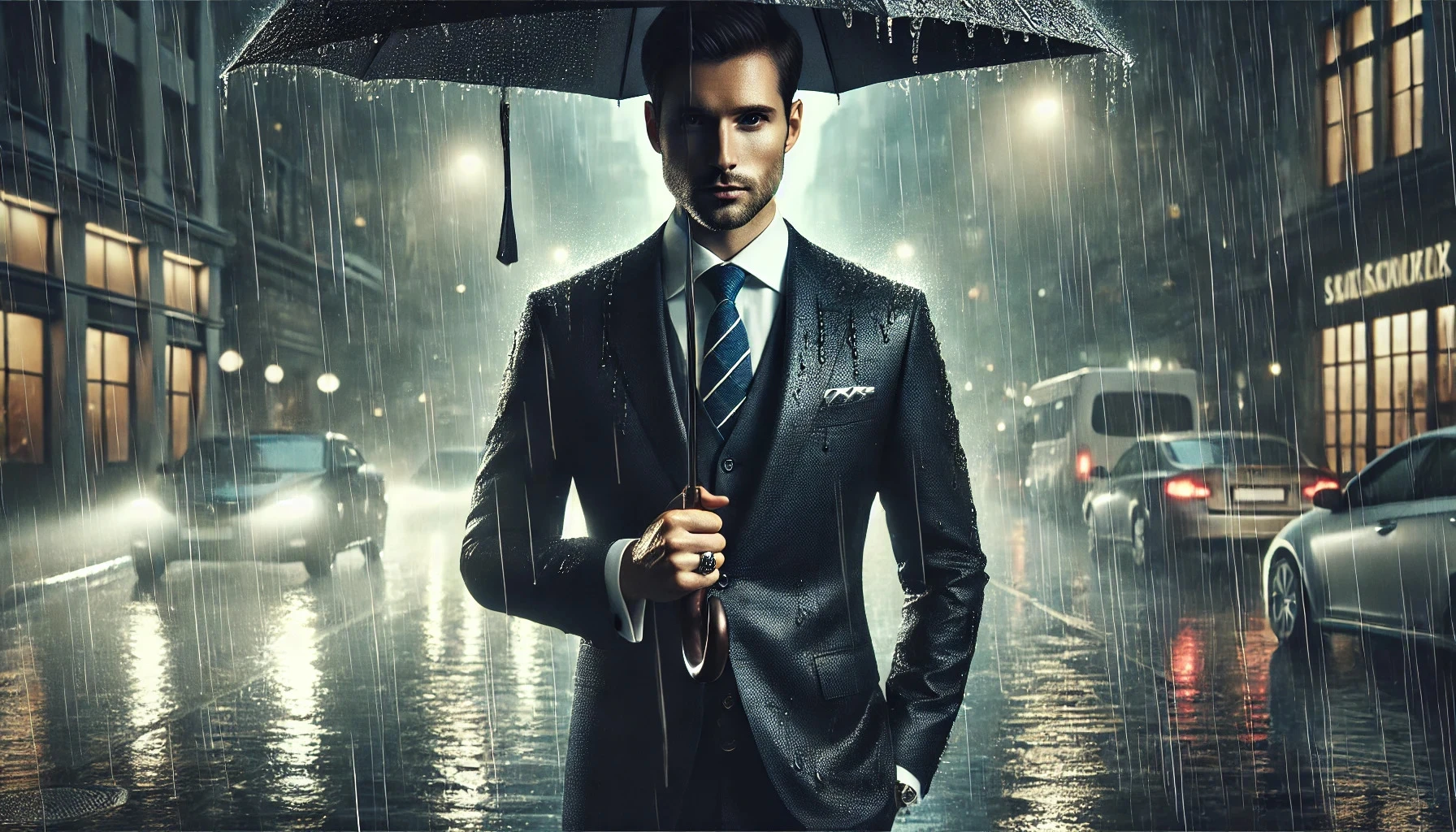 西中穿著黑色西裝的男士