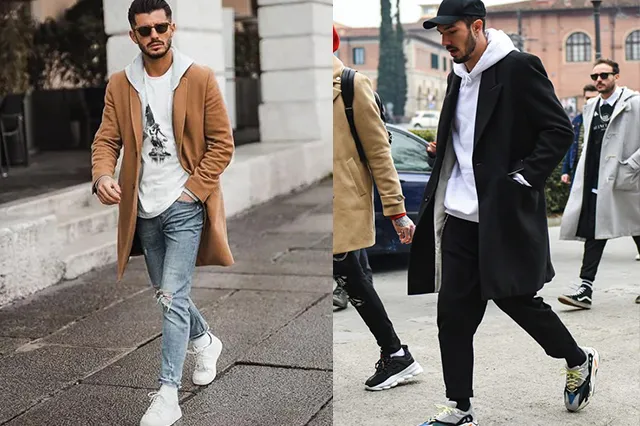 帽T與西裝大衣穿搭