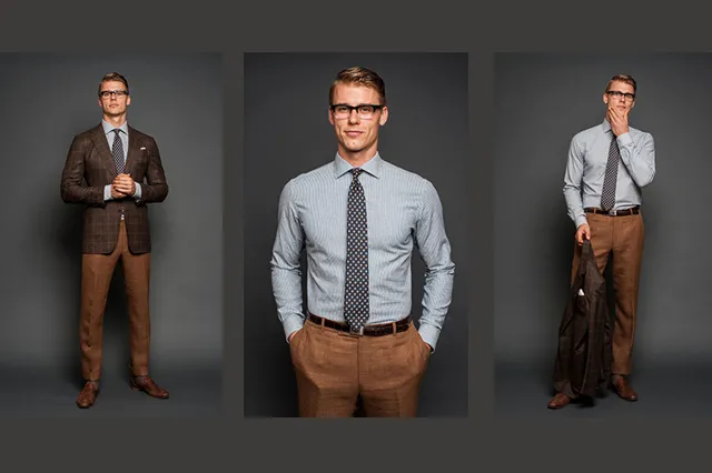 灰色襯衫穿搭照