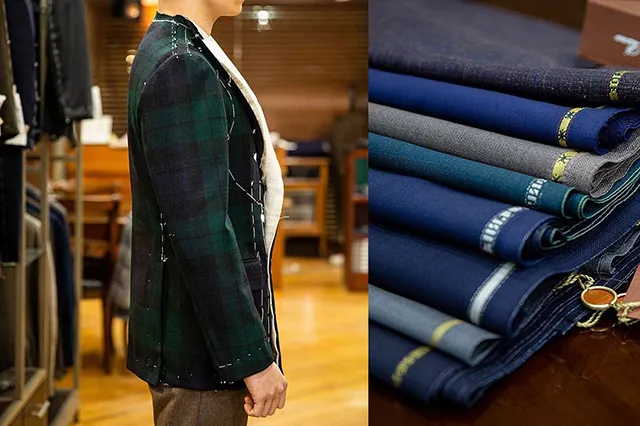 半成品西裝與布料