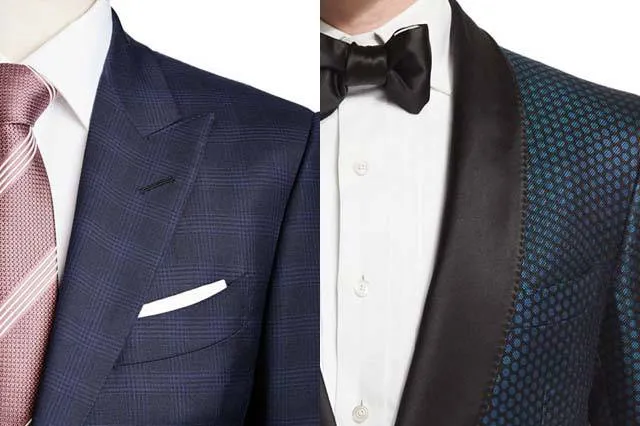 不同西裝領型展示