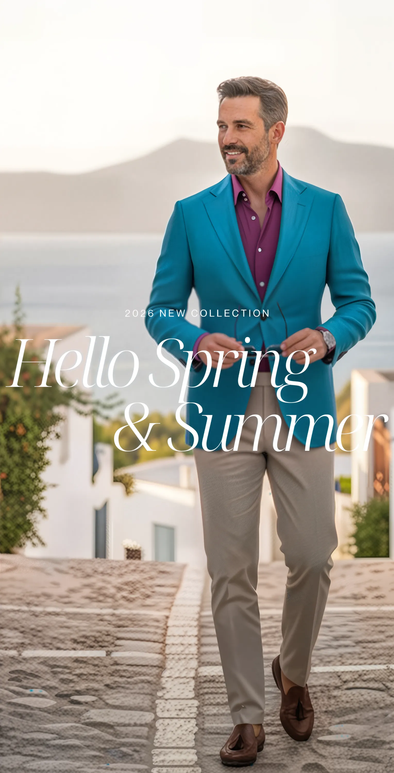 LeeCeen 2026春夏亞麻西裝全新系列-蔚藍色休閒亞麻