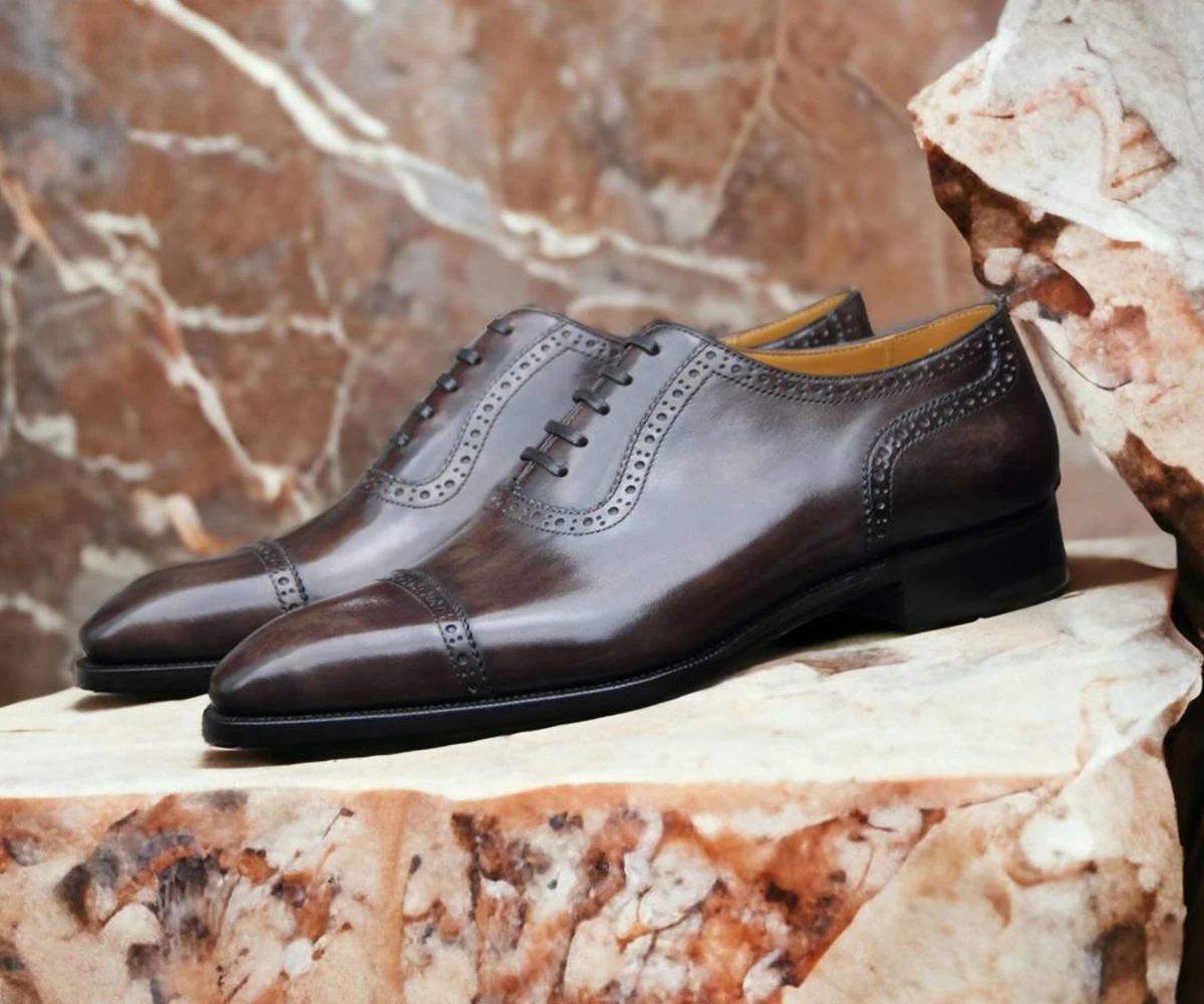 Patina古法染色雕花牛津鞋