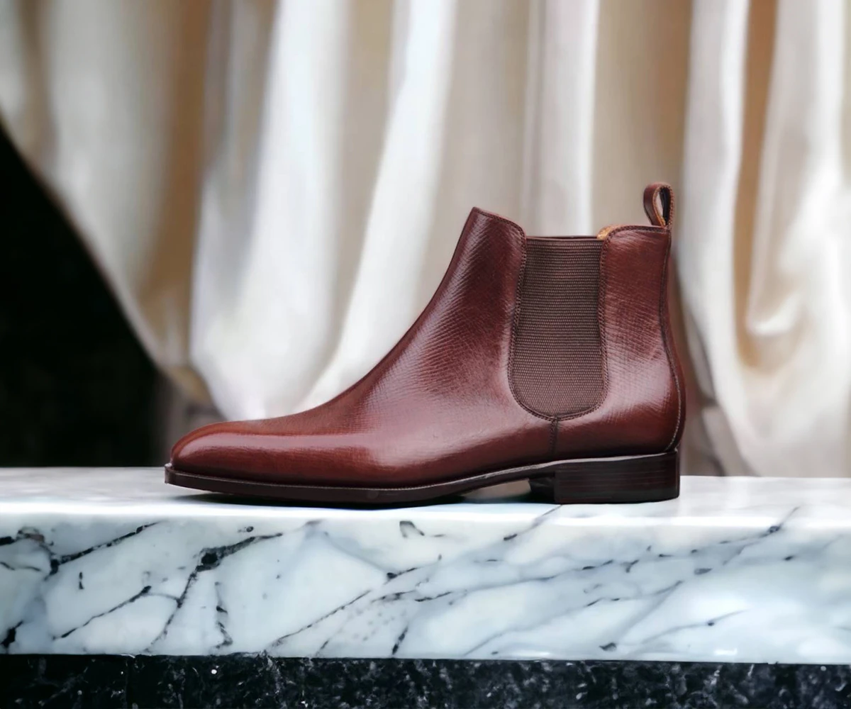 沉船皮製成的紳士短靴-切爾西靴Chelsea Boots